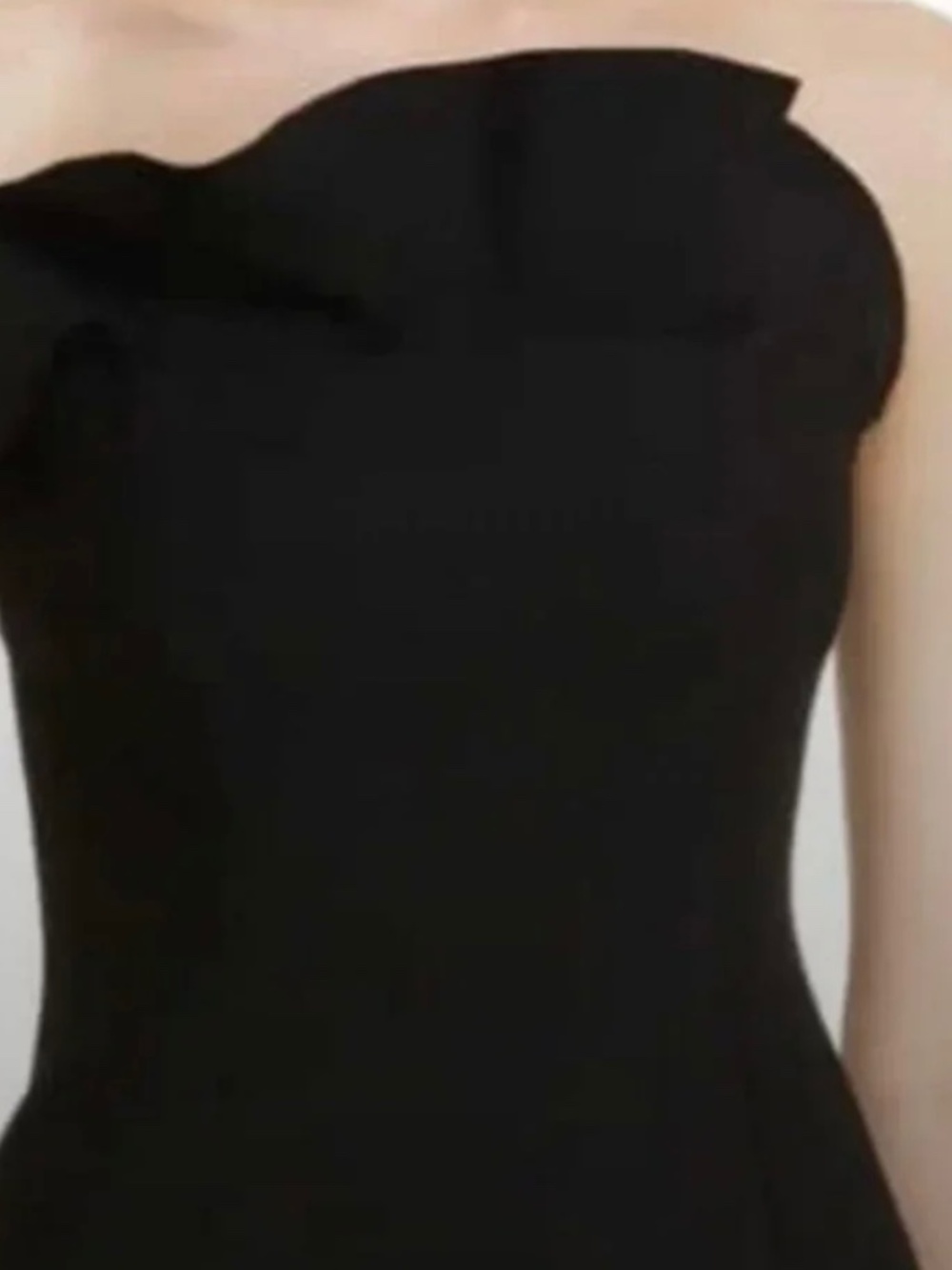 Cinq a Sept Black Strapless Ruffle Mini Dress